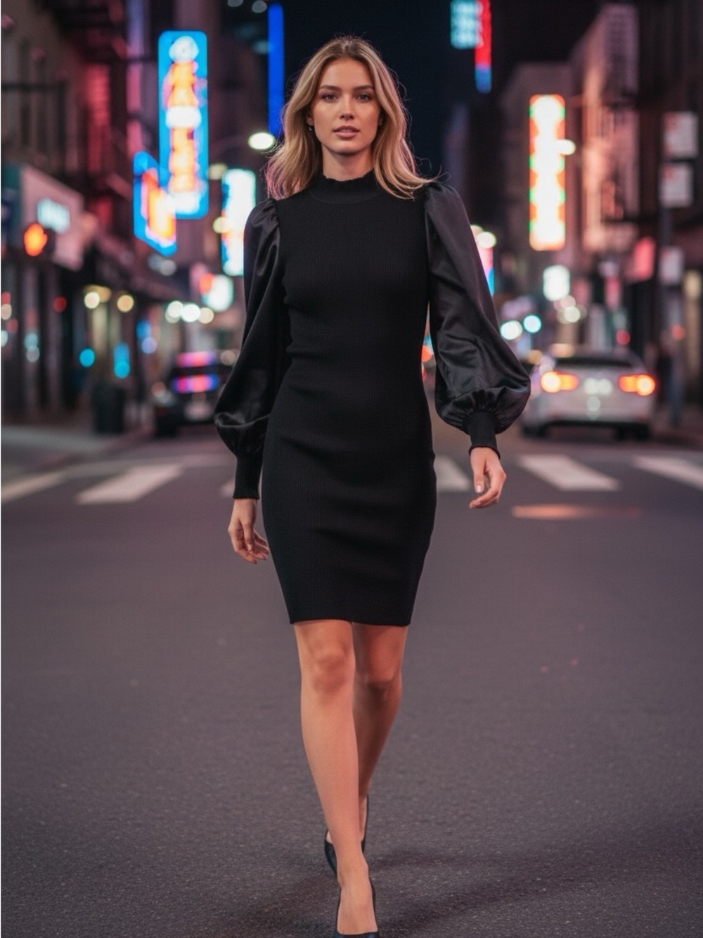all saints black satin dress Cleo Mini with Puff Sleeves Little Black Dress (2011) Easy summer outfit Lots of fashion stays Size:34/36